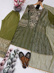 Amazing Pink Nylon Lining with Heavy Embroidery Sharara Suit