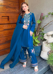 Alluring French Crepe Embroidered Work Top Set