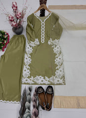 Amazing Peach Heavy Silk Embroidery Sharara Suit