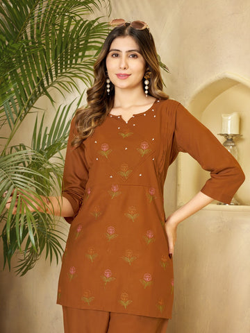 Black Heavy Viscose Rayon Multi Embroidery Co-Ords Set