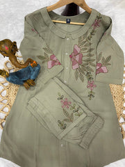 Exclusive Black Heavy Rayon Multi Embroidery Work Co-Ords Set