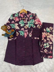 Exclusive Black Cotton with Stylish Prints Co-ord Set