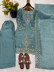 Ravishing Silk Embroidery Beads Work Sharara Suit