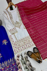 Trendy Silk with Embroidery Work Sharara Suit