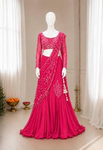 Amazing Purple Embroidey Sequins Work Lehenga Choli