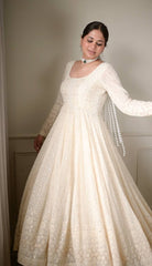 Lovely Lavender Georgette with Embroidery Anarkali Suit