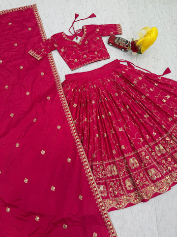 Gorgeous Crepe Silk Heavy Embroidery Lehenga