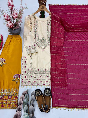 Trendy Silk with Embroidery Work Sharara Suit