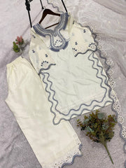 Wonderful Silk with Sequence Embroidery Sharara Suit