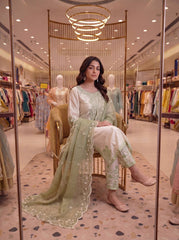 Amazing Peach Thread Work Palazzo Suit