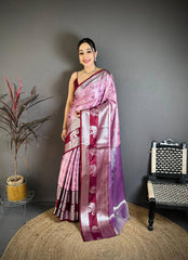 Amazing Blue Silk Weaving Saree