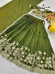 Attractive Vichitra Embroidery Work Lehenga Choli