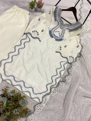 Wonderful Silk with Sequence Embroidery Sharara Suit