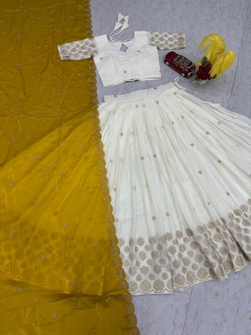 Exclusive Red Chinon Embroidery Party Wear Lehenga Choli
