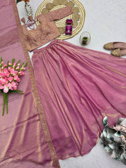 Gorgeous Pink Silk Embroidered Work Lehenga Choli