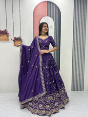 Gorgeous Crepe Silk Heavy Embroidery Lehenga