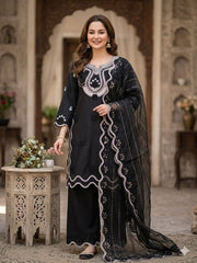 Wonderful Silk with Sequence Embroidery Sharara Suit
