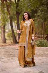 Glorious Mustard Mul Chanderi Palazzo Set