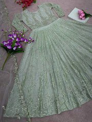 Precious Butterfly Net 3mm Sequence Pista Color Gown