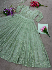 Precious Butterfly Net 3mm Sequence Pista Color Gown