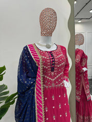 Awesome Awesome Sequence Pink Color Sharara Suit