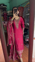 Function Wear Pink Color Embroidery Sequence Work Salwar Suit