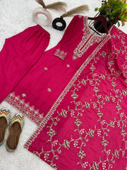 Function Wear Pink Color Embroidery Sequence Work Salwar Suit