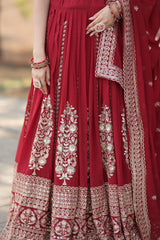 Captivating Maroon Color Heavy Embroidery Sequence Work Lehengha Choli