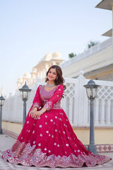 Classic Georgette Sequence Work Red Color Lehenga Choli