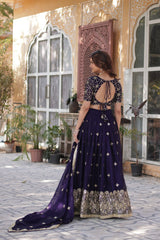 Demanding Purple Color Rangoli Silk Lehenga Choli