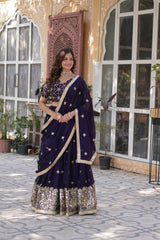 Demanding Purple Color Rangoli Silk Lehenga Choli