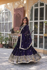 Demanding Purple Color Rangoli Silk Lehenga Choli