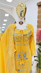 Superhit Georgette Yellow Color Sharara Suit