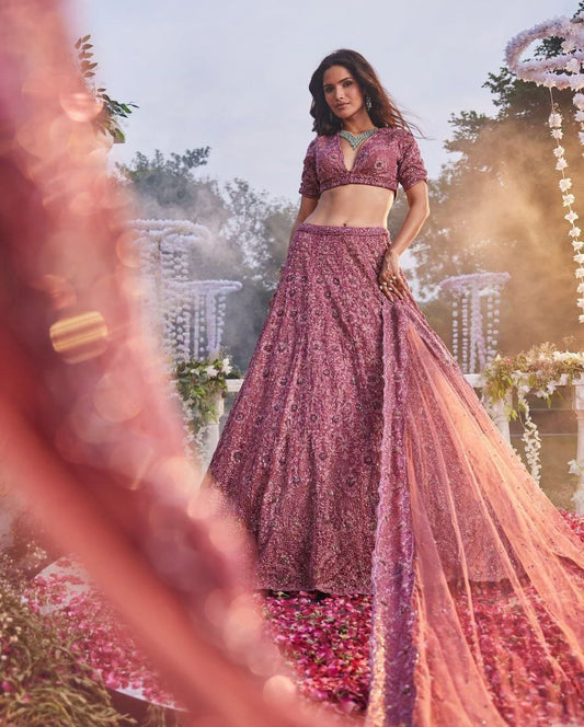 Occasion Wear Sequence Work Pink Color Lehenga Choli