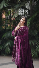 Festive Wear Purple Color Sequence Work Salwar Suit