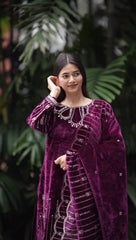 Festive Wear Purple Color Sequence Work Salwar Suit