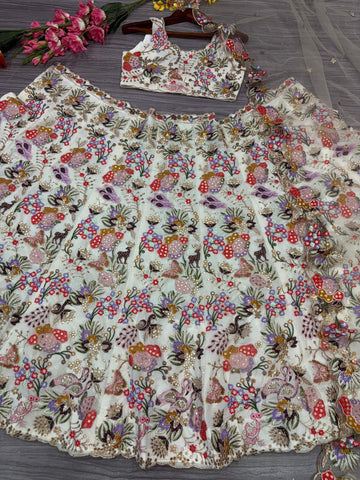 Designer Multi Color Sequins Work Lehenga Choli