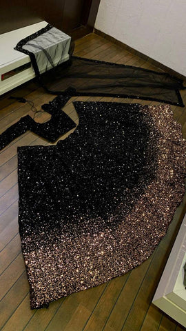Party Wear Black Color Heavy Sequence Work Lehenga Choli