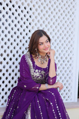 Marriage Special Sequence Work Purple Color Lehenga Choli
