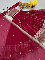 Marriage Special Sequence Work Pink Color Lehenga Choli