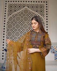 Stylish Sequence Embroidery Brown Color Salwar Suit