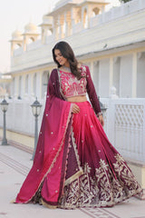 Superhit Embroidery Sequence Work pink Color Lehenga Choli