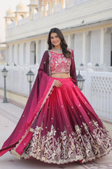 Superhit Embroidery Sequence Work pink Color Lehenga Choli