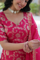 Fantastic Georgette Pink Color Sharara Suit