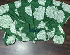 Presenting Maslin Print Work Green Color Gown