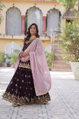 Marriage Special Sequins Embroidered Work Maroon Color Sharara Suit