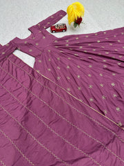 Peaceful Sequence Work Lavender Color Gown With Dupatta