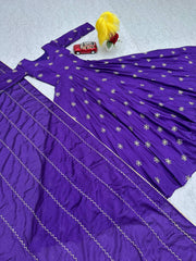 Peaceful Sequence Work Purple Color Gown With Dupatta