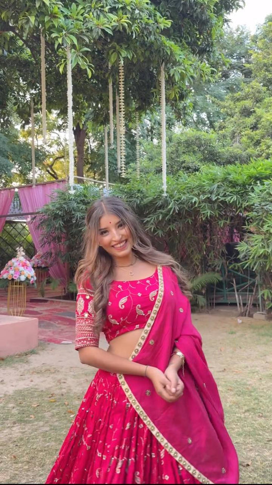 Designer Sequence Work Red Color lehenga choli