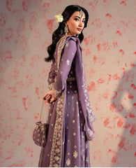 Elegant Chinnon Silk lavender Color Gown